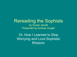 Rereading the Sophists by Susan Jarratt
