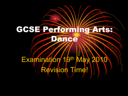 GCSE Performing Arts: Dance - South Dartmoor Community College
