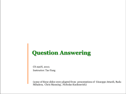 Question answering systems.