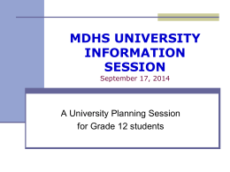 mdhs university information session