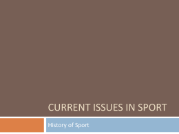 Section 3 – History of sport