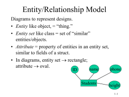 Lecture #1/2 - E/R modeling