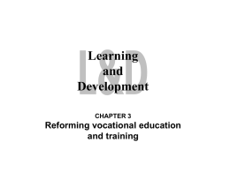 REFORMING SCHOOLS AND THE 14 TO 19 VOCATIONAL