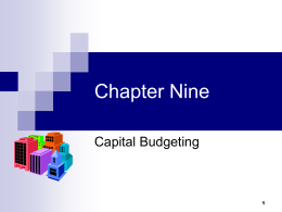 Capital budgeting decisions