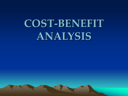Oregon State...Cost-Benefit Analysis Cost