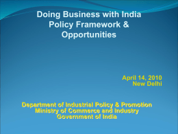 Investment Opportunities - Embassy of India, Slovenia