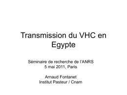 La transmission du virus de l`hépatite C en Egypte (A