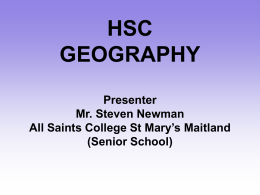 HSC GEOGRAPHY Overview