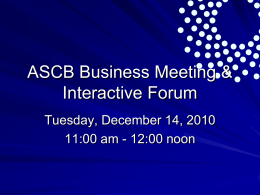 ASCB Business Meeting