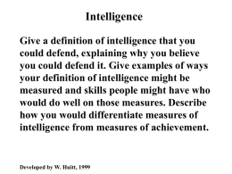 Intelligence: Sternberg - Educational Psychology Interactive
