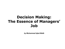 Decision Making - Let`s Start Thinking