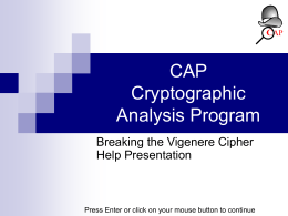 CAP Cryptographic Analysis Program