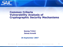 Common Criteria Vulnerability Analysis of Cryptographic