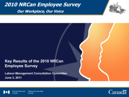NRCan Employee Survey presentation to Bargaining Agents