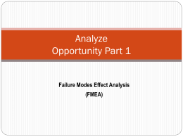 Failure Modes Effect Analysis (FMEA)