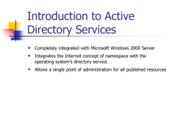 Introduction to Active Directory Services