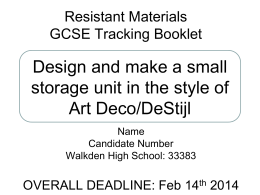 Resistant Materials - Walkden High School