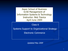 Systems Support to Organizational Strategy: E