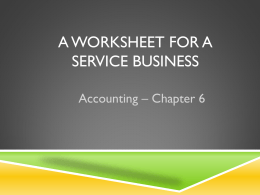 Creating A Worksheet