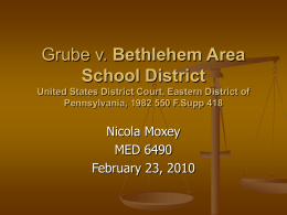 Grube v. Bethlehem Area School District United States District Court