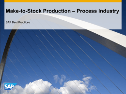 Make-to-Stock Production – Process Industry