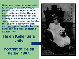 Helen Keller as a child Portrait of Helen Keller, 1887.