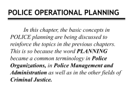 POLICE OPERATIONAL PLANNING