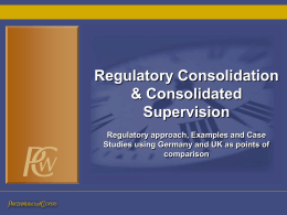 Principles of Consolidated Supervision