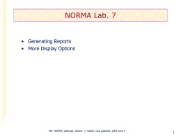 NORMA Lab 7 - Object Role Modeling