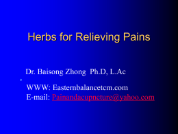 Herbs for Relieving Pains