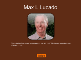 Max L Lucado Powerpoint