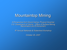 Mountaintop Mining - Maryland Department of the Environment
