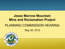 Jesse Morrow Mountain Mine and Reclamation