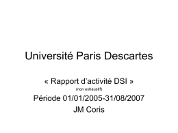 DSI Université Paris Descartes - Jean-Marc Coris