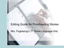 Editing Guide for Proofreading Stories
