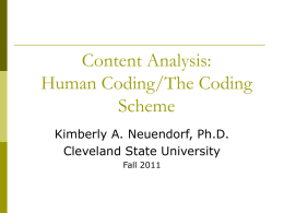 Human Coding/The Coding Scheme