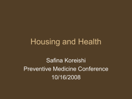 Housing and Health - Public Health and Social Justice