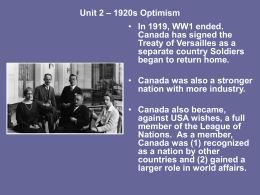Unit 2 - Lesson 3 - 1920s Optimism