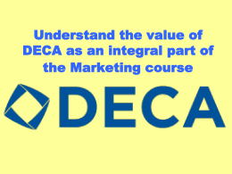 1.02 Understand the value of DECA as an integral part of the