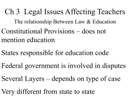 Ch 3 Legal Issues Affecting Teachers