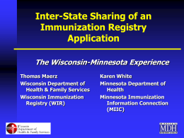 Inter-State Sharing of an Immunization Registry Application