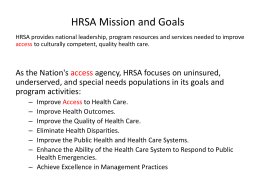 HRSA Mission and Goals - Physician Assistant Education Association