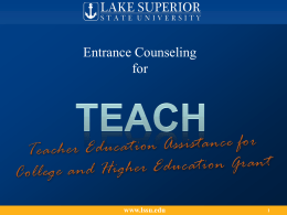 Elementary or Secondary School - Lake Superior State University