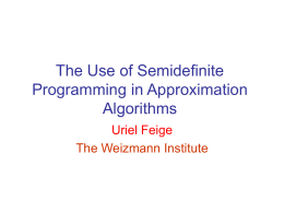 Approximation algorithm based on Semidefinite programming