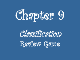 Classification Review Game