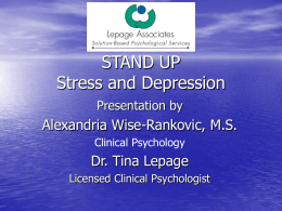 STAND UP Stress and Depression