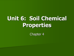 Unit 6: Soil Chemical Properties