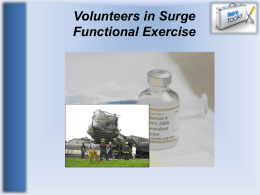 Volunteers in Surge FE1 - the Advanced Practice Centers