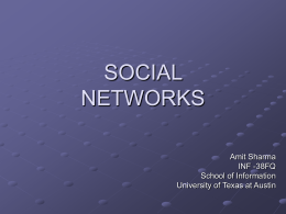 social networks - School of Information