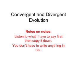 Convergent and Divergent Evolution